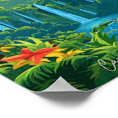 Caraïbisch Costa Rica vintage reizen Poster (Hoek)