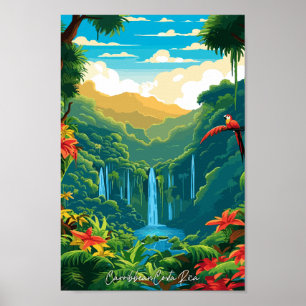Caraïbisch Costa Rica vintage reizen Poster