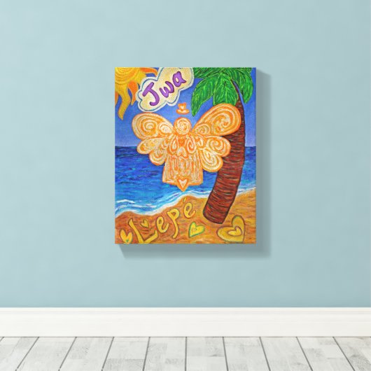 Caraïbisch Creole Angel Art Wrapped Canvas Paintin Afdruk (Insitu (Houten vloer))