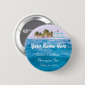 Caraïbisch cruiseschip ronde button 5,7 cm (Voorkant /achterkant)