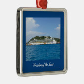 Caraïbisch cruiseschip uploaden Foto Metalen Ornament (Rechts)