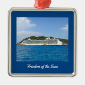 Caraïbisch cruiseschip uploaden Foto Metalen Ornament (Voorkant)