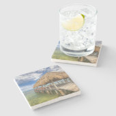 Caraïbisch dock stenen onderzetter (Zijkant)