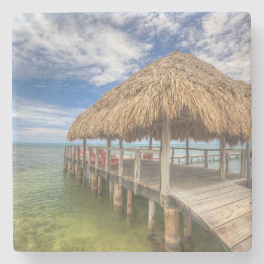 Caraïbisch dock stenen onderzetter (Voorkant)