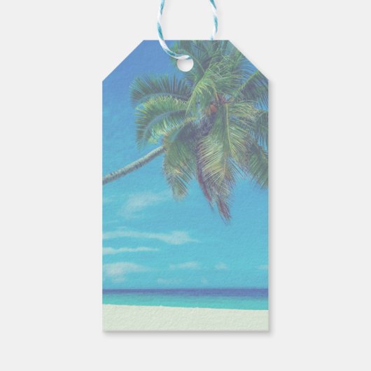 Caraïbisch eiland Tropisch strand bruiloft Bedankt Cadeaulabel (Achterkant)