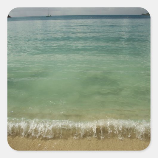 Caraïbisch gebied, Amerikaanse Maagdeneilanden, St Vierkante Sticker (Voorkant)