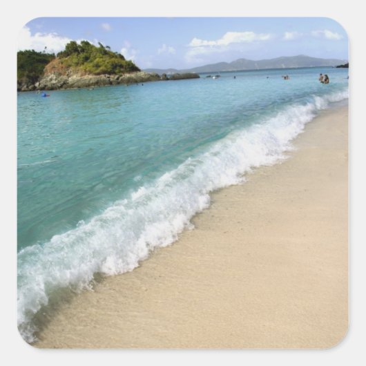 Caraïbisch gebied, Amerikaanse Maagdeneilanden, St Vierkante Sticker (Voorkant)