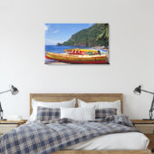 Caraïbisch gebied, BWI, Saint Lucia, Sailboten, So Canvas Afdruk (Insitu (Slaapkamer))