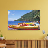 Caraïbisch gebied, BWI, Saint Lucia, Sailboten, So Canvas Afdruk (Insitu (Woonkamer))