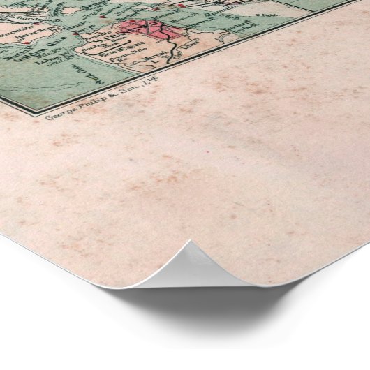 Caraïbisch gebied en Midden-Amerika (kaart 1905) Poster (Hoek)