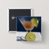 Caraïbisch gebied, Maagdeneilanden. Tropische rum  Vierkante Button 5,1 Cm (Voorkant /achterkant)