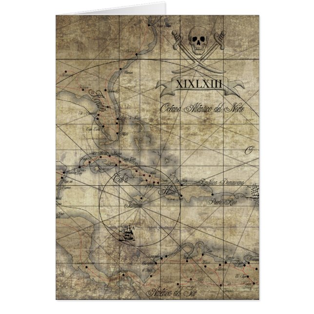 Caraïbisch gebied - oude kaart (Voorkant)