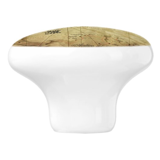 Caraïbisch gebied - oude kaart keramische knop (Zijkant)