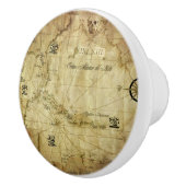 Caraïbisch gebied - oude kaart keramische knop (Rechts)