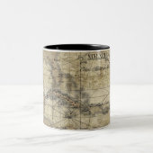 Caraïbisch gebied - oude kaart tweekleurige koffiemok (Center)