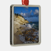 Caraïbisch gebied, St. Martin, Cliffs op het stran Metalen Ornament (Rechts)