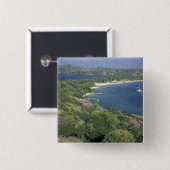 Caraïbisch gebied, West Indies, Saint Lucia. Uitzi Vierkante Button 5,1 Cm (Voorkant /achterkant)
