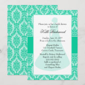 Caraïbisch Groen DamasVrijgezellenfeest Kaart (Voorkant / Achterkant)