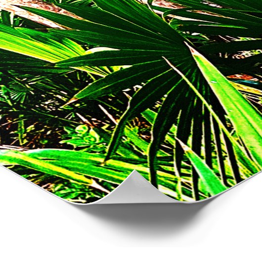 Caraïbisch huis in de Oerwoud Palm Trees Poster (Hoek)