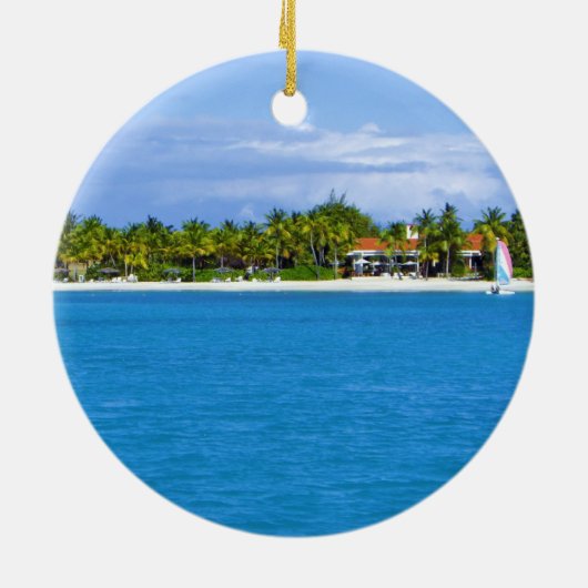 Caraïbisch kerstversiertje keramisch ornament (Achterkant)