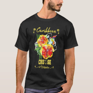 Caraïbisch kruisbeeld Tropische bloemen Vacatie F T-shirt