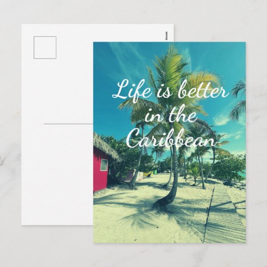 Caraïbisch leven feestdagenkaart (Voorkant / Achterkant)
