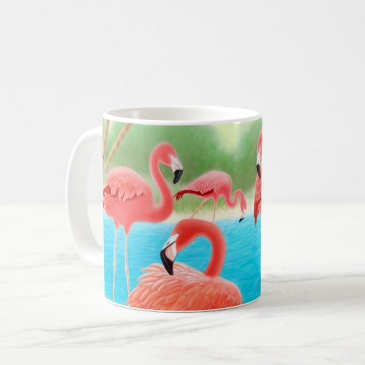 Caraïbisch Mok Flamingo Lagoon (Voorkant links)