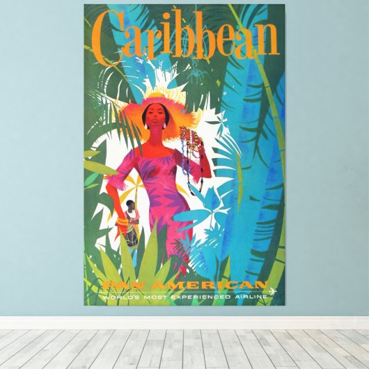 Caraïbisch Oerwoud, Poster voor schitterende reize Canvas Afdruk (Insitu (Houten vloer))