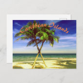 Caraïbisch palmbos Tropische eilanden Briefkaart (Voorkant / Achterkant)