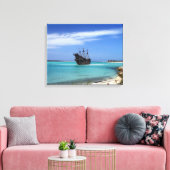Caraïbisch piraatschip canvas afdruk (Insitu (Woonkamer))