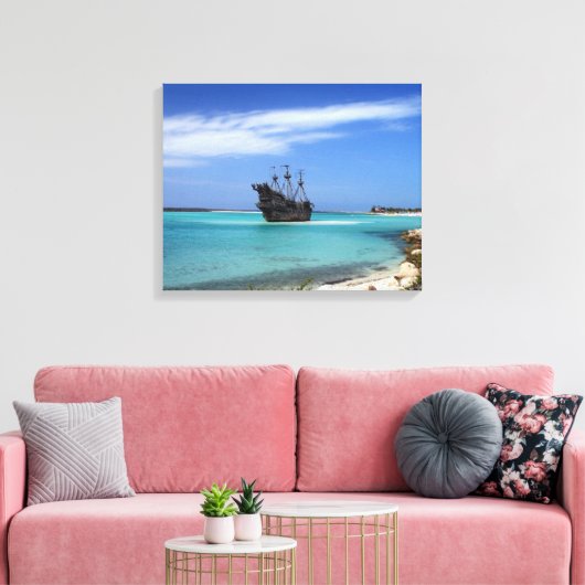 Caraïbisch piraatschip canvas afdruk (Insitu (Woonkamer))