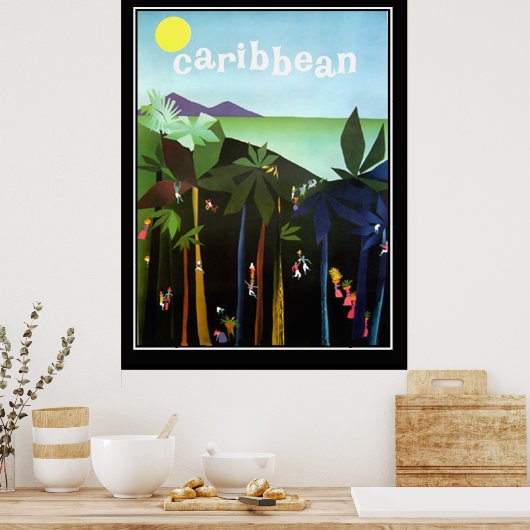 Caraïbisch promotieprogramma Vintage Poster (Keuken)