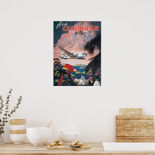  Caraïbisch reisposter Poster (Keuken)