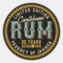 Caraïbisch Rum Ronde Sticker