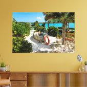 Caraïbisch scheepswrak en oceaan canvas afdruk (Insitu (Woonkamer))