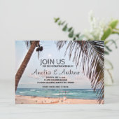 Caraïbisch strand Destination Wedding Kaart (Staand voorkant)