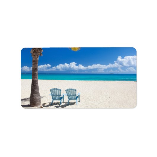 Caraïbisch strand etiket (Voorkant)