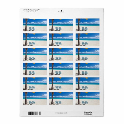 Caraïbisch strand etiket (Full Sheet)