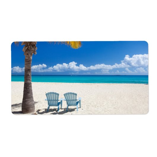 Caraïbisch strand etiket (Voorkant)