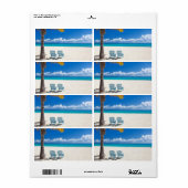 Caraïbisch strand etiket (Full Sheet)