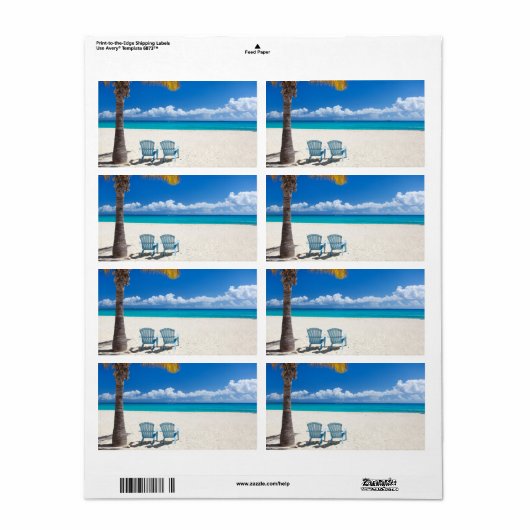 Caraïbisch strand etiket (Full Sheet)