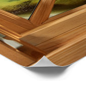 Caraïbisch strand - Groen Zee Uitzicht Faux Fake W Poster (Hoek)