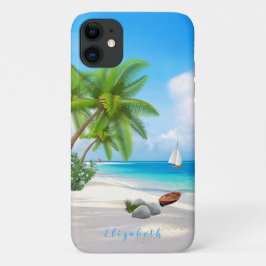 Caraïbisch strand Illustratienaam Sjabloon Case-Mate iPhone Case