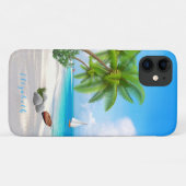 Caraïbisch strand Illustratienaam Sjabloon Case-Mate iPhone Case (Achterkant (horizontaal))