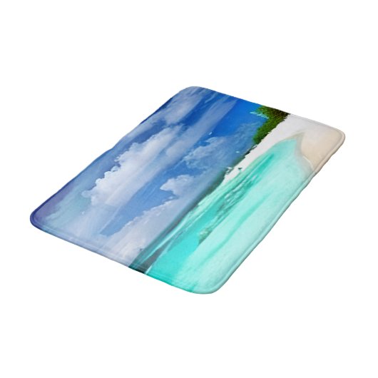 Caraïbisch strand met Deep Blue Summer Sky Badmat (Gekanteld)