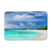 Caraïbisch strand met Deep Blue Summer Sky Badmat (Voorkant)