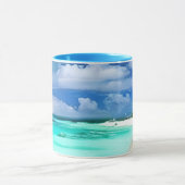 Caraïbisch strand met Deep Blue Summer Sky Mok (Midden)