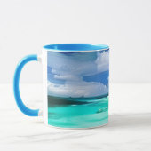 Caraïbisch strand met Deep Blue Summer Sky Mok (Links)