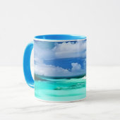 Caraïbisch strand met Deep Blue Summer Sky Mok (Voorkant links)