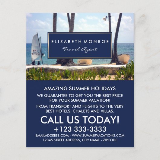 Caraïbisch strand, reisagent Adverteren brochure (Voorkant)